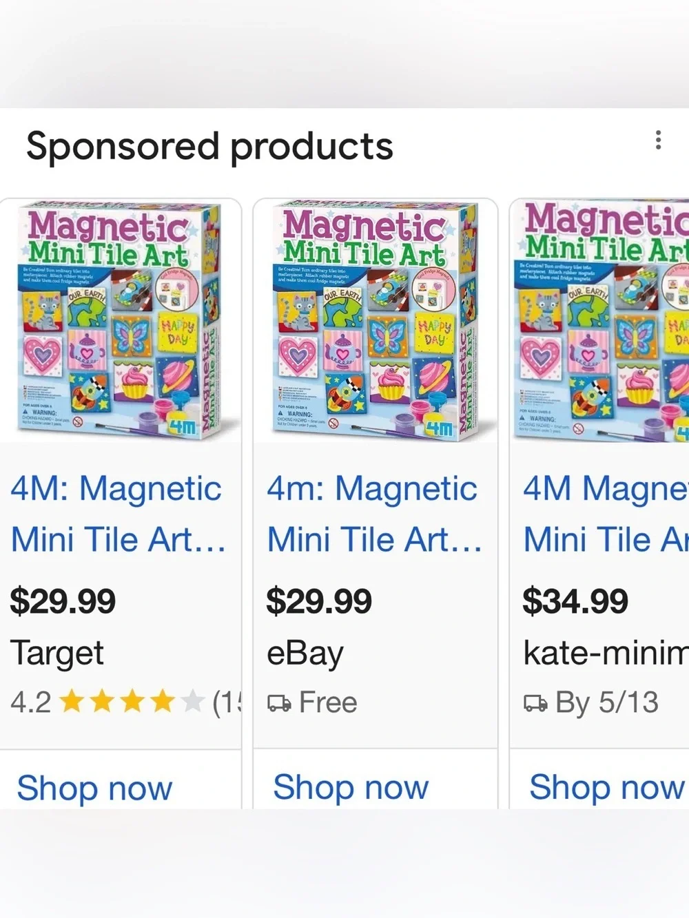 MAGNETIC MINI TILE ART SET AGES 8 AND UP NEW IN BOX RETAILS FOR $30 up